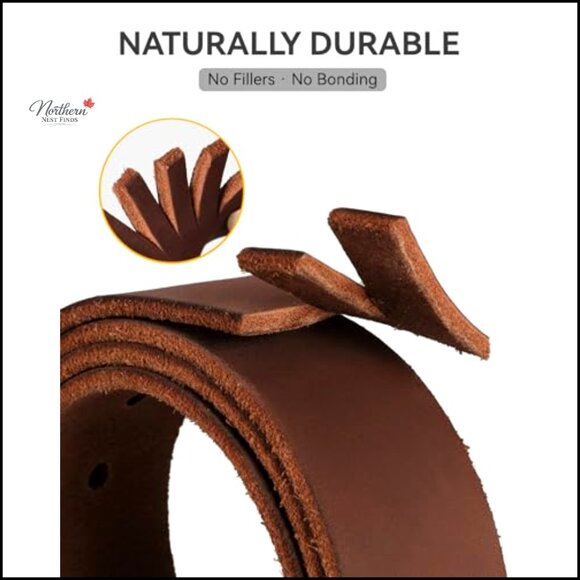 Mens Leather Belt 35mm Genuine Full-Grain Casual Jeans - Picture 4 of 7